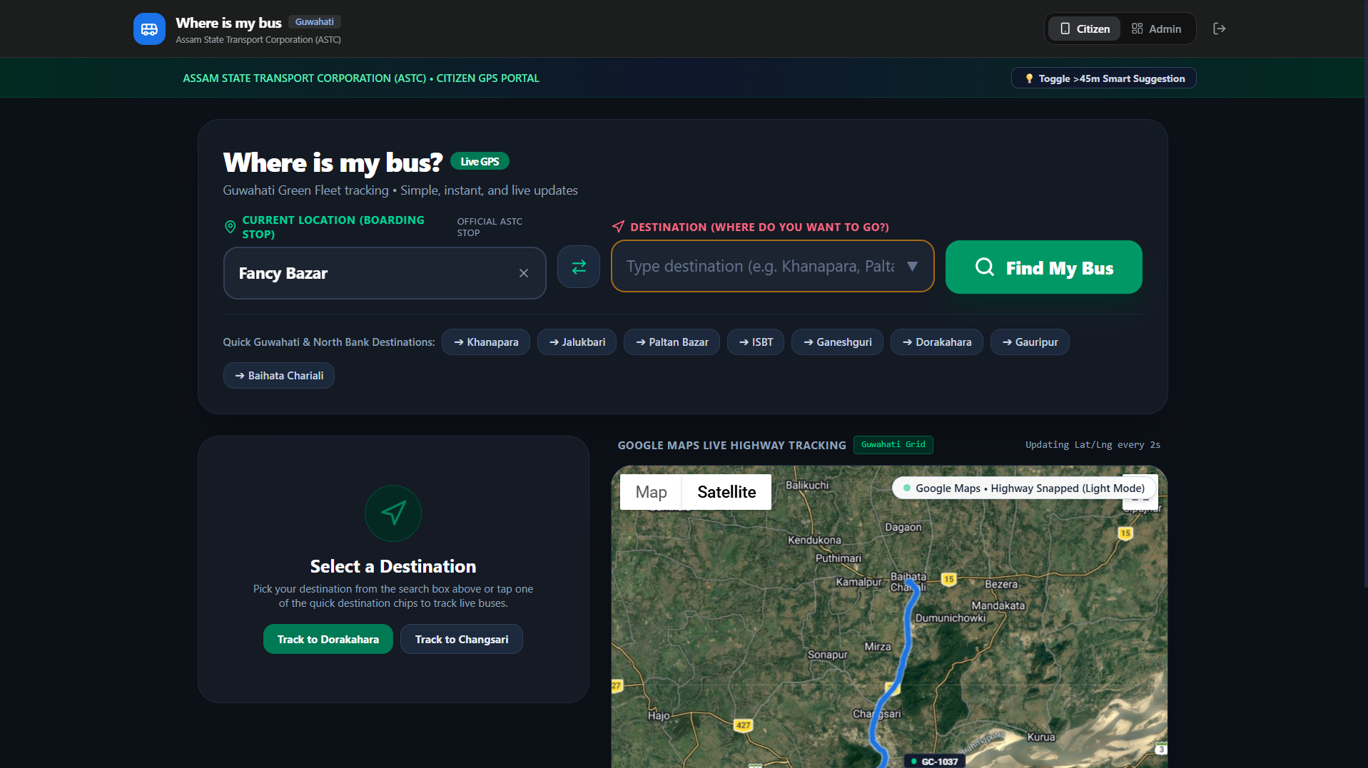 Where is my Bus project screenshot